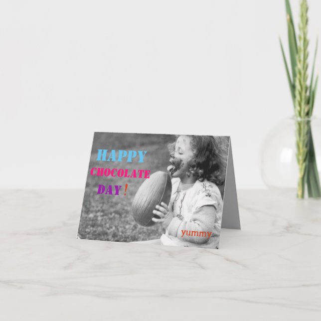 Påsk-kort - Lycklig Chocolate Day! Helgkort (Framsida)