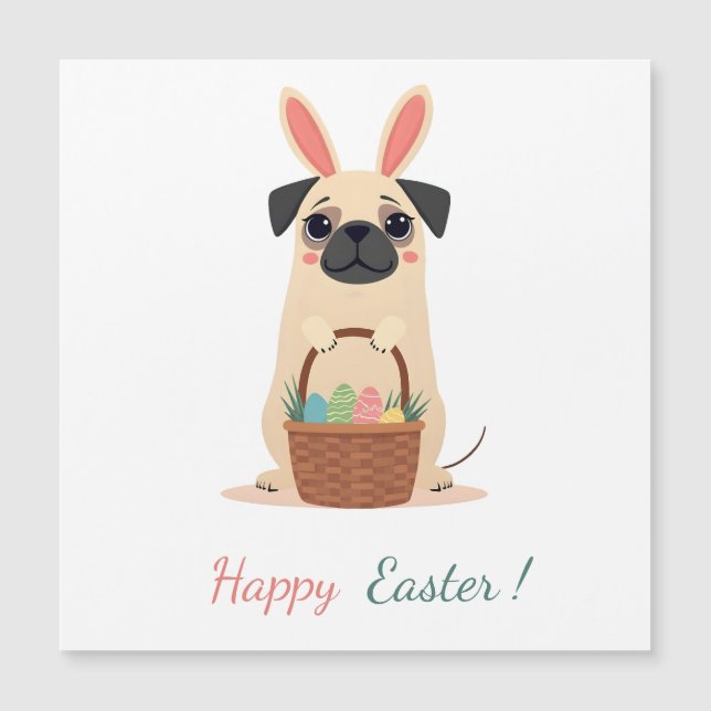 Påsk-kort med bild i en pug (Framsida)