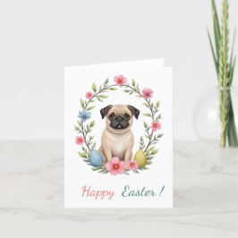 Påsk-kort med bild i en pug helgkort
