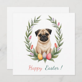 Påsk-kort med bild i en pug julkort