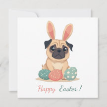 Påsk-kort med bild i en pug