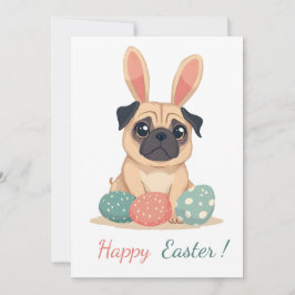 Påsk-kort med bild i en pug julkort