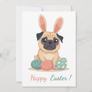 Påsk-kort med bild i en pug julkort