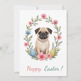 Påsk-kort med bild i en pug julkort