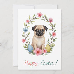 Påsk-kort med bild i en pug julkort