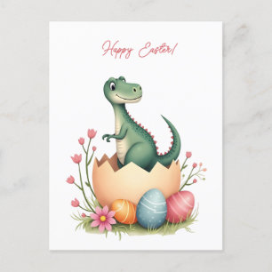 Påsk-kort med dinosaurier i pastel färg helg vykort