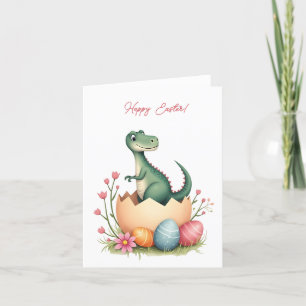 Påsk-kort med dinosaurier i pastel färg helgkort