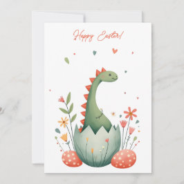 Påsk-kort med dinosaurier i pastel färg julkort