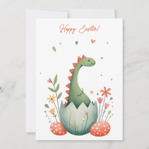 Påsk-kort med dinosaurier i pastel färg julkort