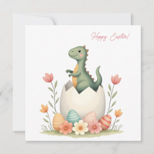 Påsk-kort med dinosaurier i pastel färg julkort
