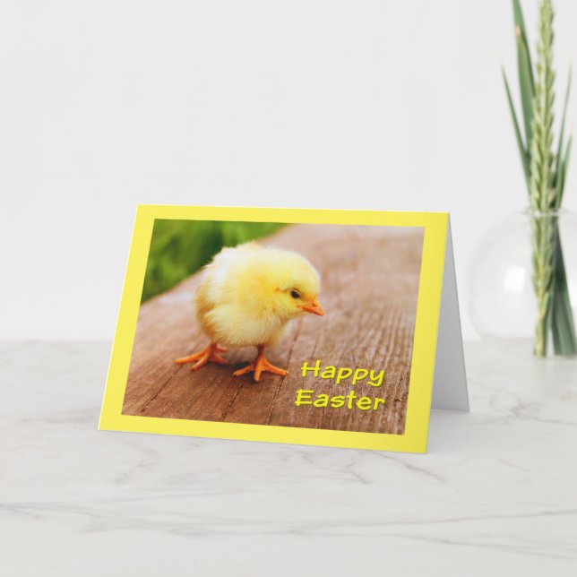 Påsk-kort med Gult Chick Helgkort (Framsida)
