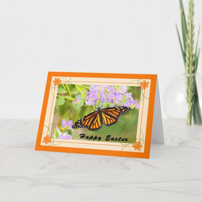 Påsk-kort med monarch Butterfly Helgkort (Framsida)