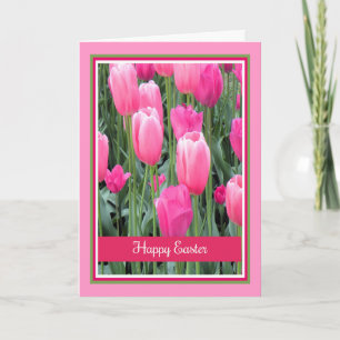 Påsk-kort med Shock rosa Tulips Helgkort