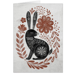 Påsk-kort - Whimsical Hare Hälsningskort