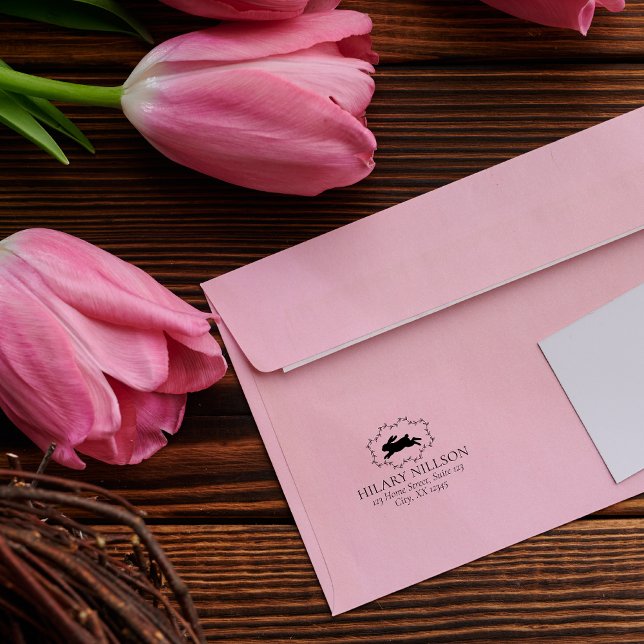 Påsk-kortband | Adress bunny bläck frimärke Självfärgande Stämpel (Skapare uppladdad)