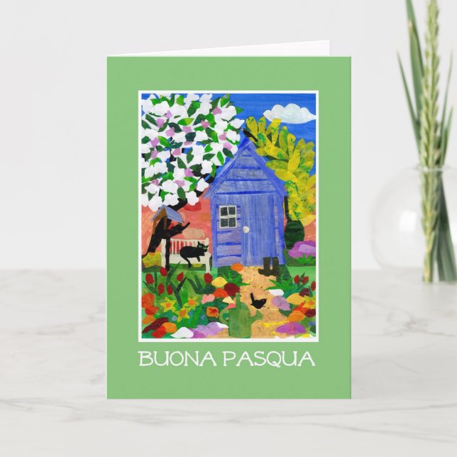 påsk-kortet "Vår Garden" - italienska Hälsning Helgkort (Framsida)