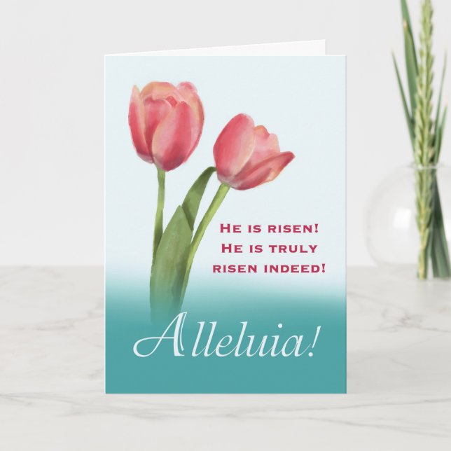 Påsk kristen glädje över uppståndelsen med Magenta Kort (Framsida)