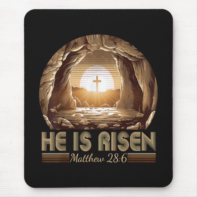 Påsk kristen Han är Uppstånden Jesus  Musmatta (Framsidan)