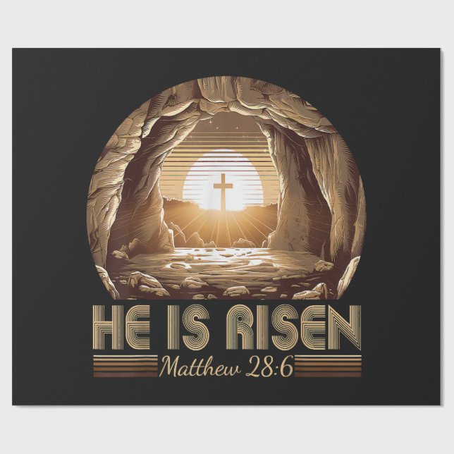 Påsk kristen Han är Uppstånden Jesus  Presentpapper (Platt)