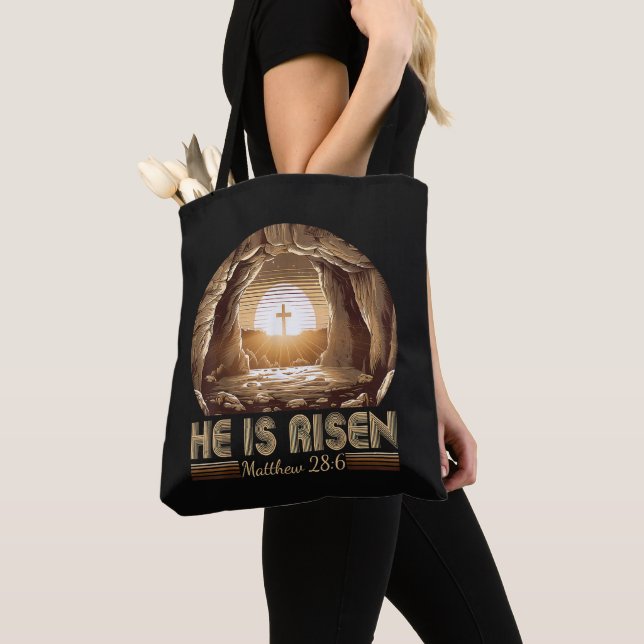 Påsk kristen Han är Uppstånden Jesus  Tygkasse (Närbild)