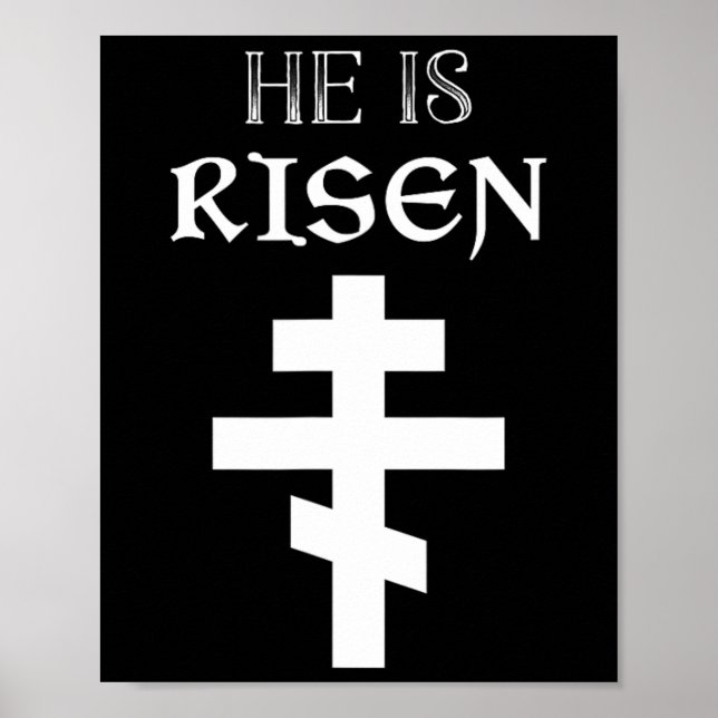 Påsk kristen Han är uppstånden Uppståndelse Ortodo Poster (Framsidan)
