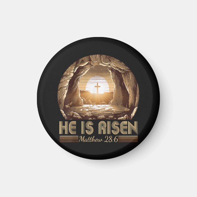 Påsk Kristendomen Han är Uppstånden Jesus  Magnet (Framsidan)