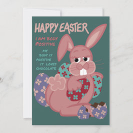 Påsk - Kroppspositiv Bunny - Chocolate Älskare Julkort
