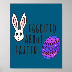 Påsk kul ägg-exalterad över påsk pun citat rolig poster