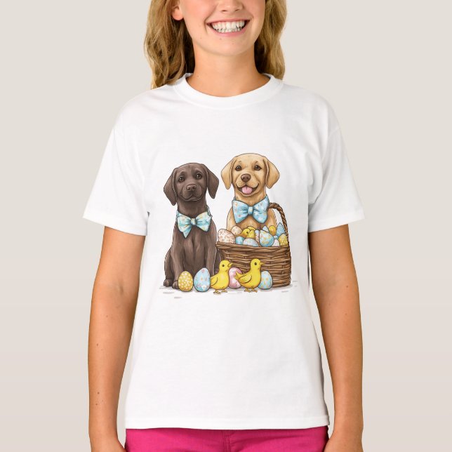 Påsk Labrador Retriever Hundar T Shirt (Framsida)