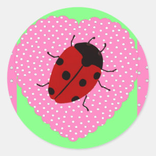 Påsk Ladybug Runt Klistermärke