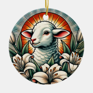 Påsk Lamb Julgransprydnad Keramik