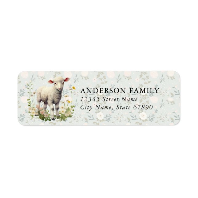 Påsk Lamb Returetiketter Returadress Etikett (Framsidan)