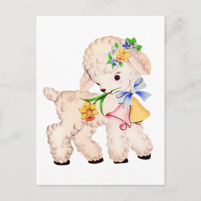 PÅSK LAMB-VINTAGE HELG VYKORT (Framsida)