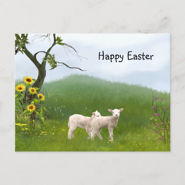 Påsk Lambs Helg Vykort (Framsida)