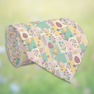 Påsk lapptäcke Pastell Kaniner Ägg och Gingham Slips