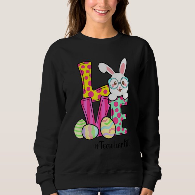 Påsk Lärarlärare Life Påsk Gnome Bunny Lov T Shirt (Framsida)