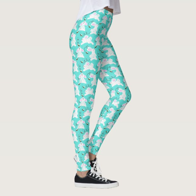 PÅSK Leggings Bunny Egg Yoga Byxor Women's Girls (Höger)