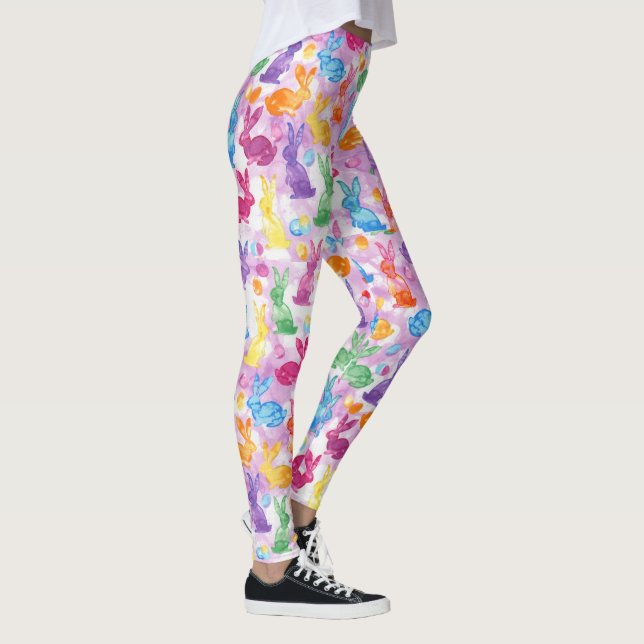 PÅSK Leggings Bunny Egg Yoga Byxor Women's Girls (Höger)