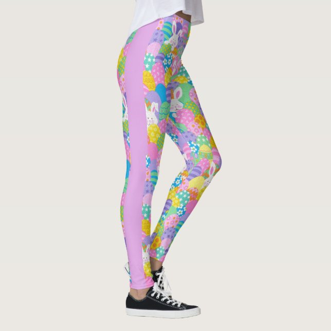 PÅSK Leggings Bunny Egg Yoga Byxor Women's Girls (Höger)