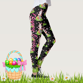 PÅSK Leggings Bunny Egg Yoga Byxor Women's Girls