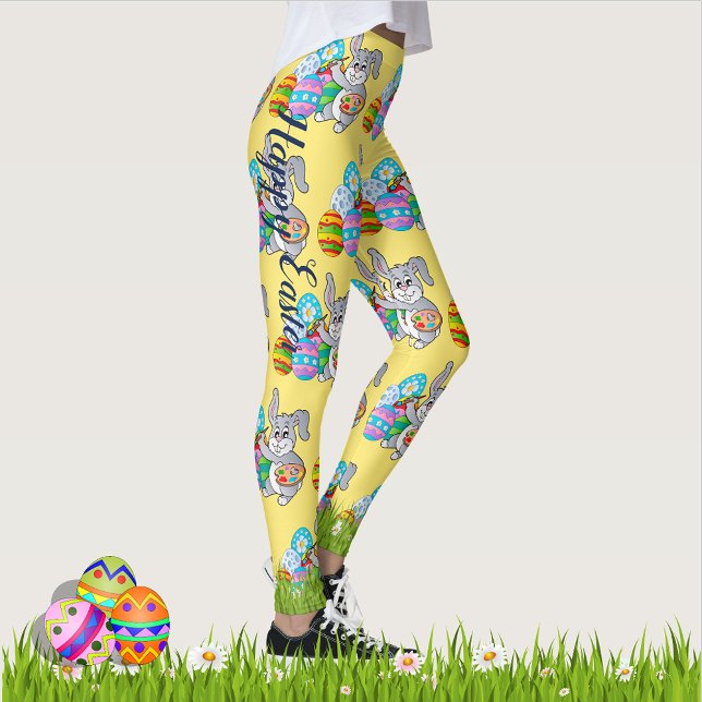 PÅSK Leggings Bunny Egg Yoga Byxor Women's Girls (Skapare uppladdad)