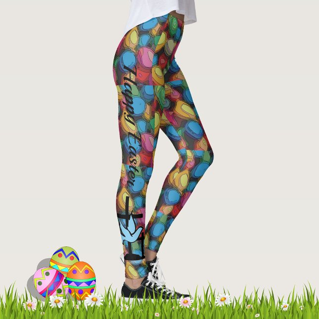PÅSK Leggings Bunny Egg Yoga Byxor Women's Girls (Skapare uppladdad)