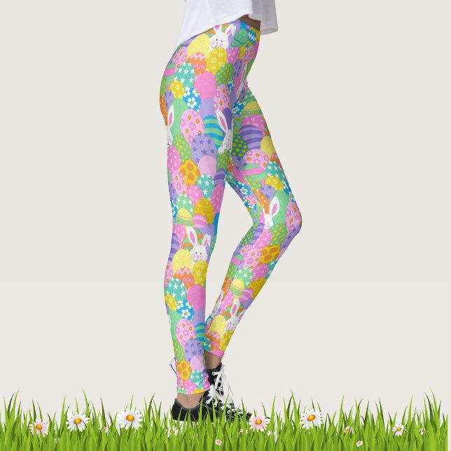 PÅSK Leggings Bunny Egg Yoga Byxor Women's Girls (Skapare uppladdad)