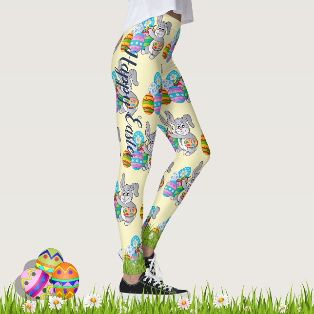 PÅSK Leggings Bunny Egg Yoga Byxor Women's Girls (Skapare uppladdad)