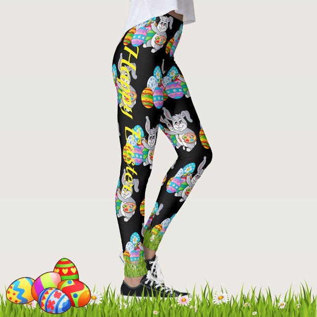PÅSK Leggings Bunny Egg Yoga Byxor Women's Girls (Skapare uppladdad)