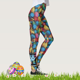 PÅSK Leggings Bunny Egg Yoga Byxor Women's Girls