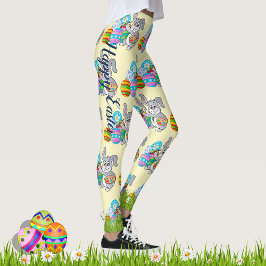 PÅSK Leggings Bunny Egg Yoga Byxor Women's Girls