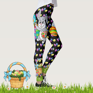 PÅSK Leggings Bunny Egg Yoga Byxor Women's Girls
