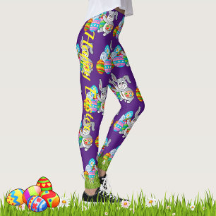 PÅSK Leggings Bunny Egg Yoga Byxor Women's Girls