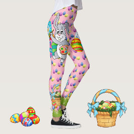 PÅSK Leggings Bunny Egg Yoga Byxor Women's Girls